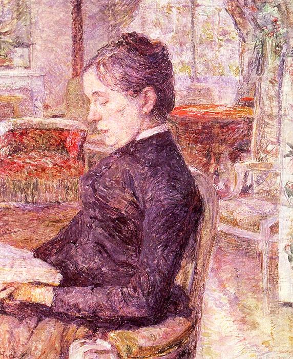  Henri  Toulouse-Lautrec The Reading Room at the Chateau de Malrome china oil painting image